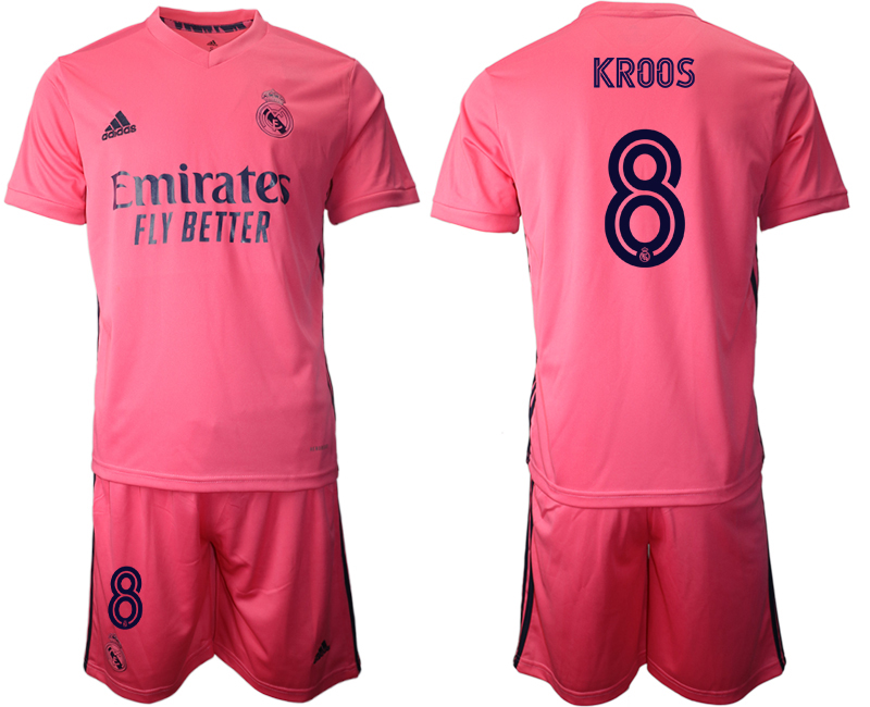 Men 2020-2021 club Real Madrid away #8 pink Soccer Jerseys->real madrid jersey->Soccer Club Jersey